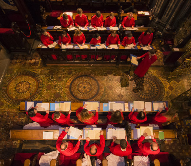Overhead shot of the Christ Church Cathedral Choir