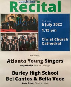 Lunchtime Recital 6 July 2022 Atlanta Young Singers and Burley High School Bel Cantos & Bella Voce